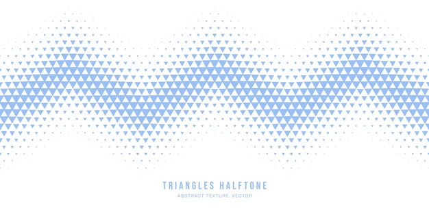 Driehoeken Halftone Patroon Abstract Vector Geïsoleerde Zig Zag Naadloze Blauwe Rand