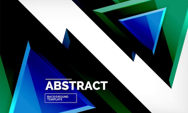Driehoeken repetiton geometrische abstracte achtergrond veelkleurige glanzende driehoekige vormen hitech poster omslagontwerp of webpresentatie sjabloon met kopieerruimte