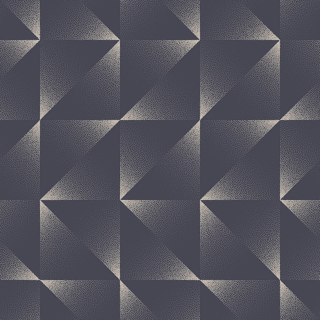 Driehoeken Retro geometrische naadloze patroon Vector Dotwork abstracte achtergrond