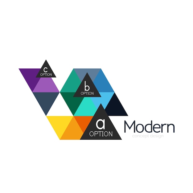 Driehoekvormig ontwerp abstract bedrijfslogo icoonontwerp bedrijfslogo branding embleem idee