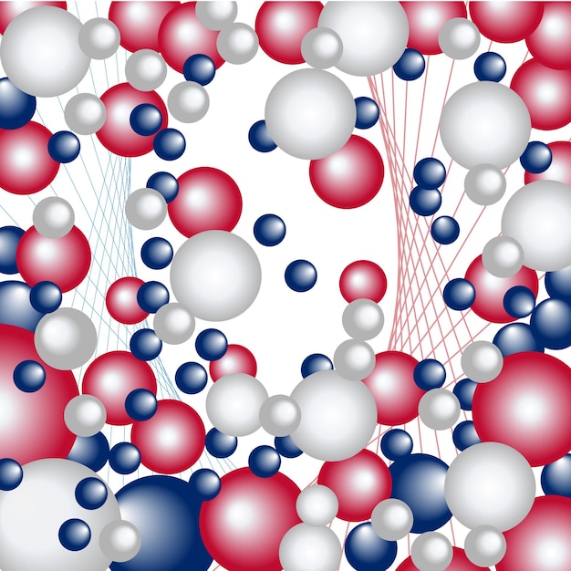 Driekleurige vector willekeurig voor atoom- of molecuulconcept voor medische gezondheidszorg