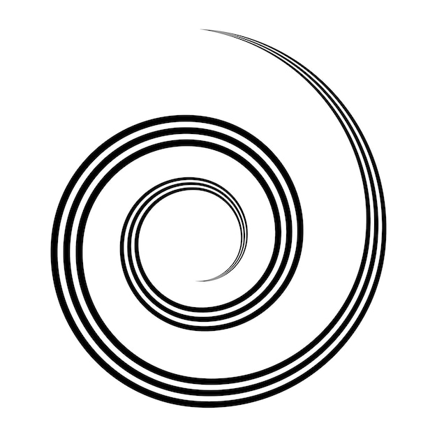 Vector drievoudige spiraalvormige werveling roterende ronde en concentrische vorm curl stock illustratie