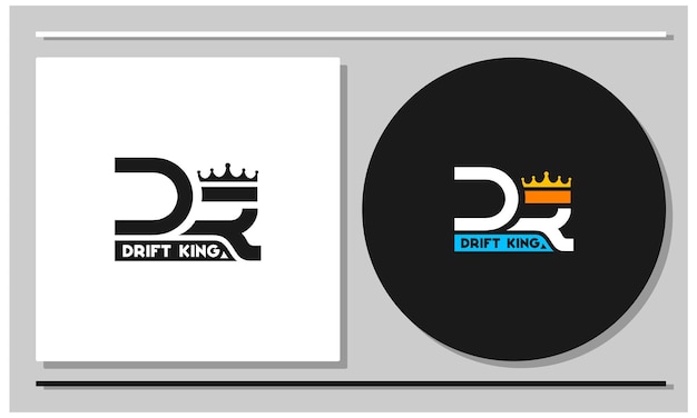 ベクトル 文字dkと王冠を使用したドリフトクラブのロゴデザイン