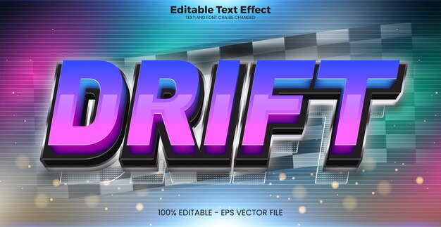 Vector drift editable text effect in modern trend style