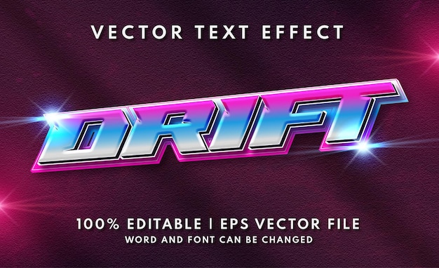 Drift race logo and sticker style text effect template