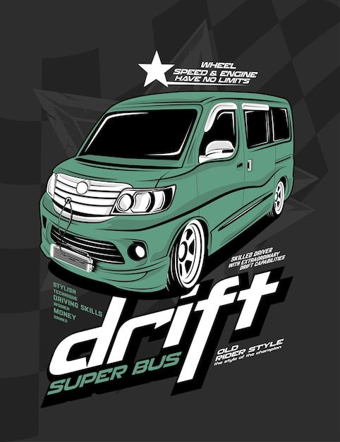 Drift superbus, aangepaste driftauto