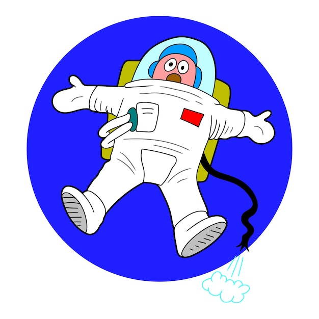 Vector drijvende astronaut