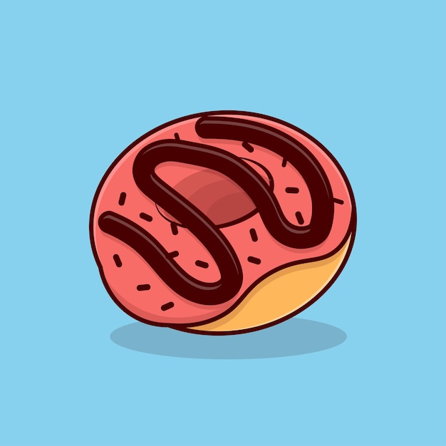 Drijvende donut cartoon pictogram vectorillustratie