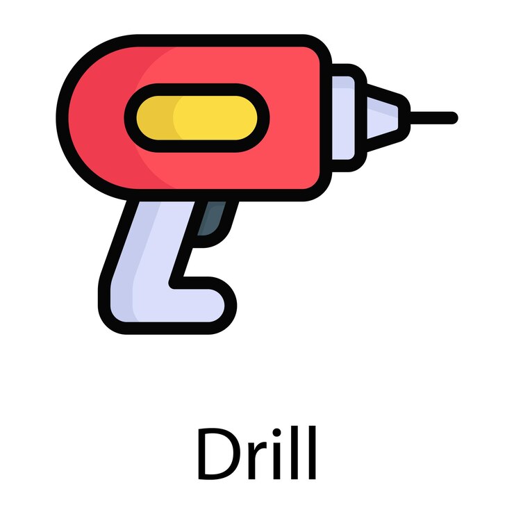 Vector drill blue out line vector design