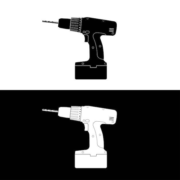 Vector drill color illustration vector symbol for mechanical engineering carpentry mechanic engineer