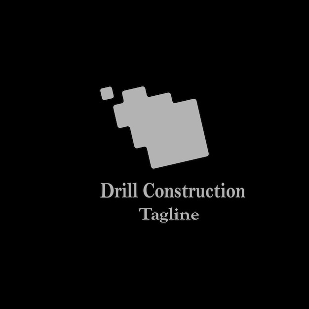 Premium Vector Drill construction vector logo on a black background