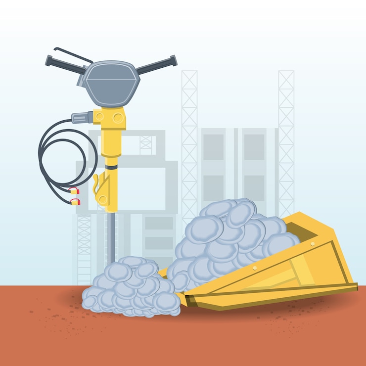 Vector drill floor and stones