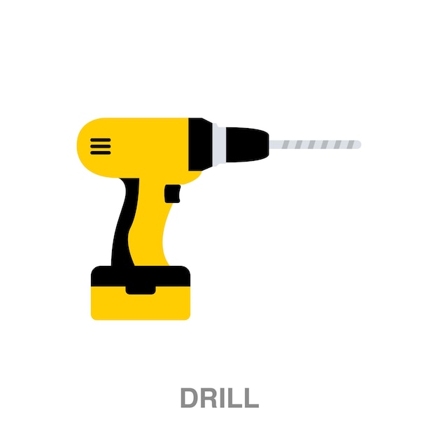 Drill illustration on transparent background