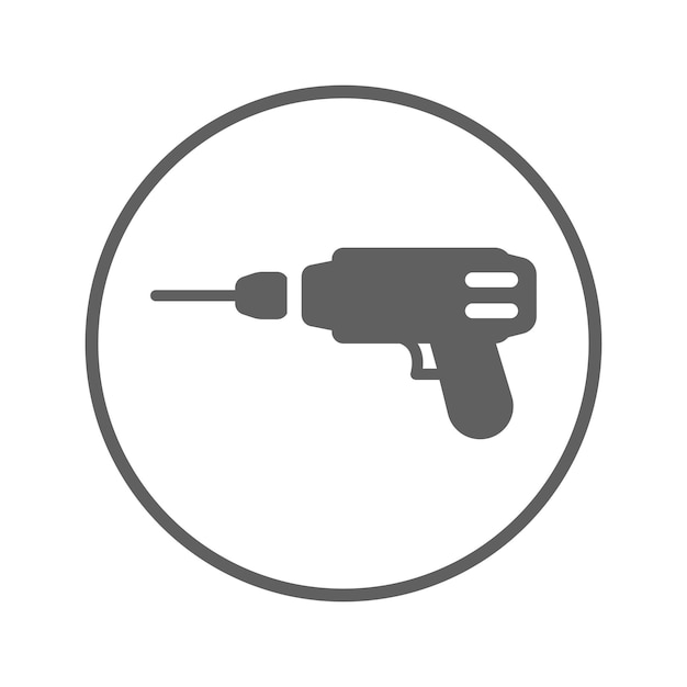 Drill machine icon gray color