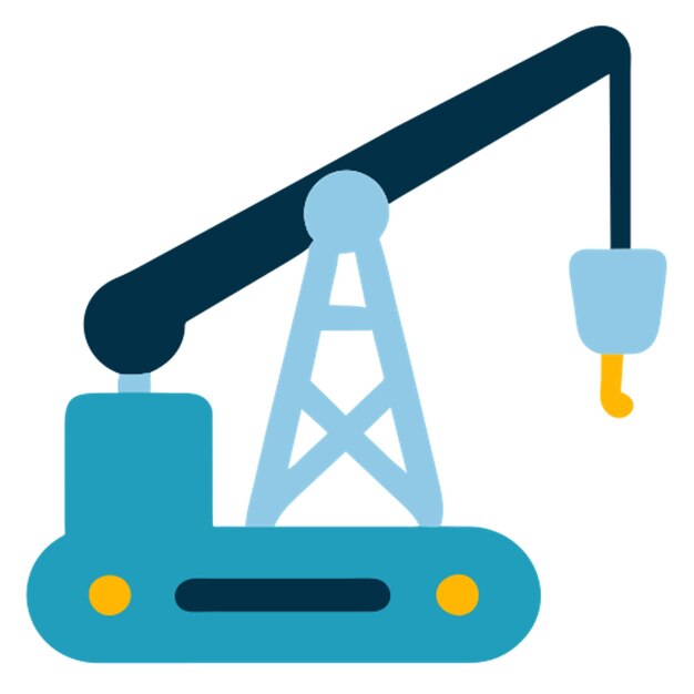 drilling rig icon colored shapes