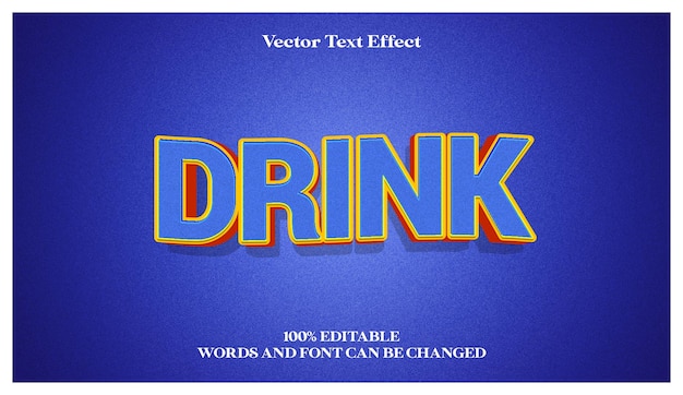 Drink 3d editable text effect with modern style