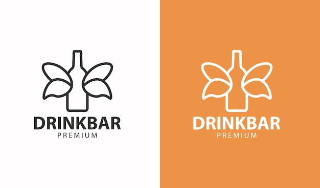 drink bar logo template simple design