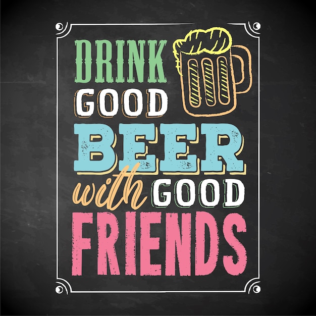 Vector drink beer with friends banner poster