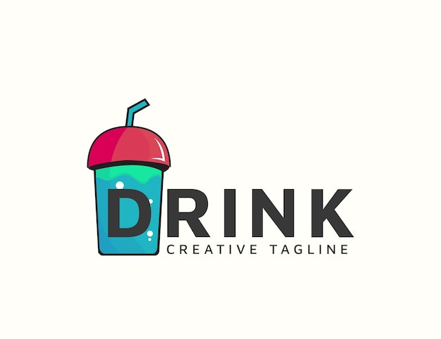 Drink beker frisdrank logo ontwerpsjabloon