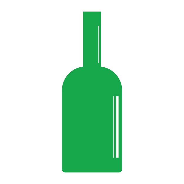 Бутылка напитка и стеклянная иконка векторный дизайн логотипа