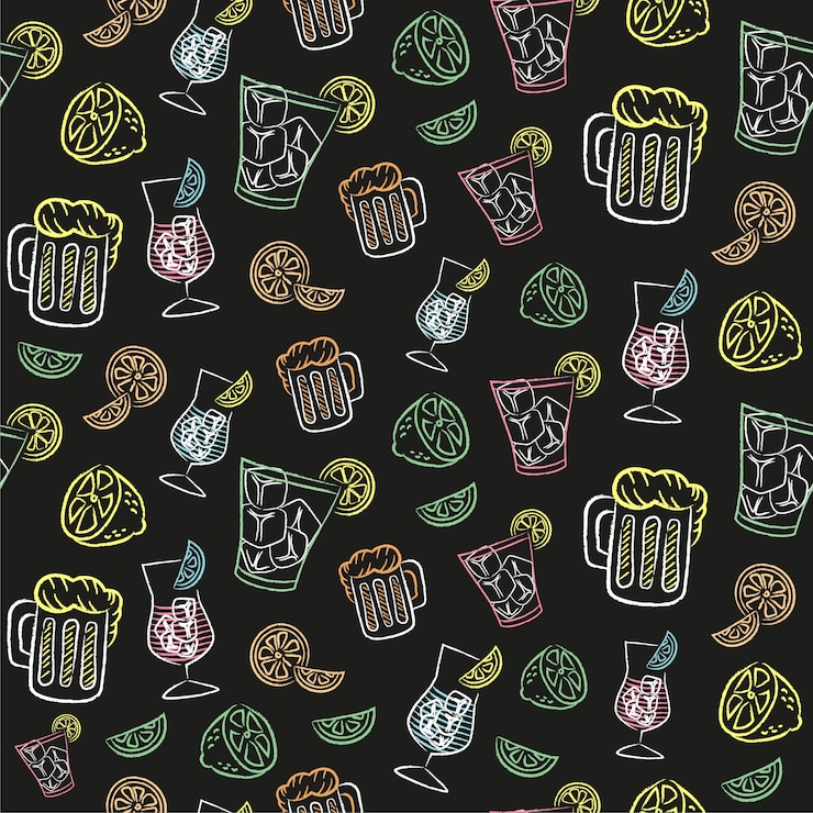 वेक्टर drink cocktail chalkboard pattern