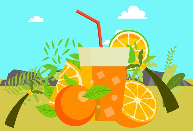 ドリンクコンセプトイラストレーション スタイリッシュで美しい