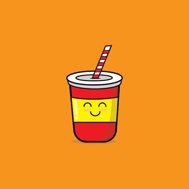 Vector drink cup cute icon design