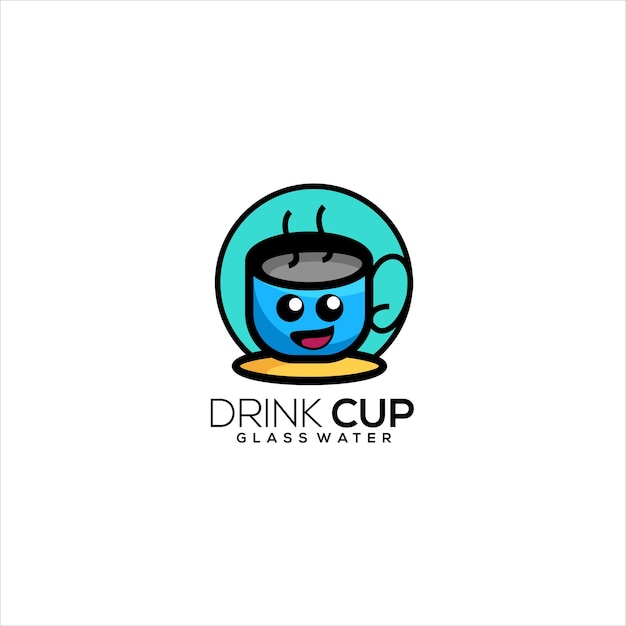 Vector drink cup logo cute template