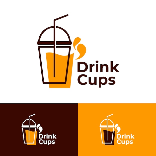 Drink cup packaging soft drink logo template