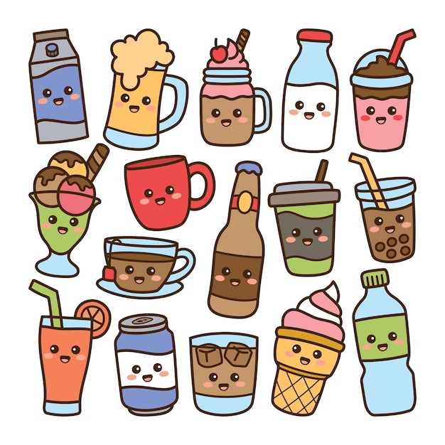 Vector drink doodle illustration