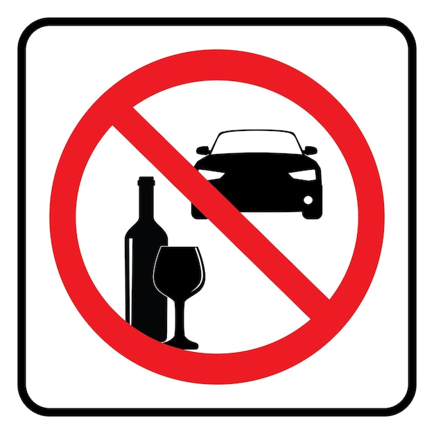 Vector don't drink and drive sign don't drink and drive symbol drawing by illustration don't drink and dr