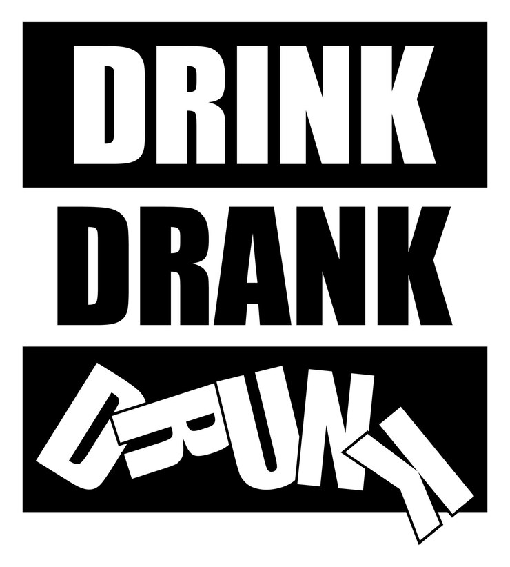 Vector drink dronk gedronken. grappig drinken citaat.