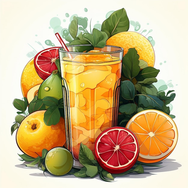 Bevanda fresca succo liquido vettore frutta bevanda arancione isolata illustrazione sana cibo