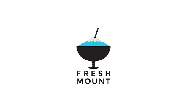 Vector drink fresh with mountain abstract logo vector icon illustration design