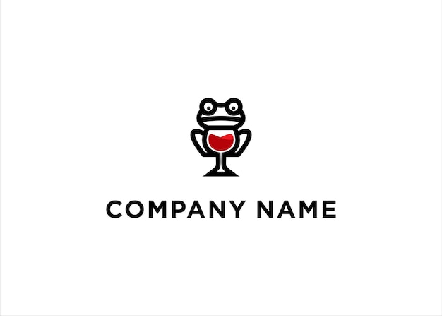 Drink Frog logo design vector