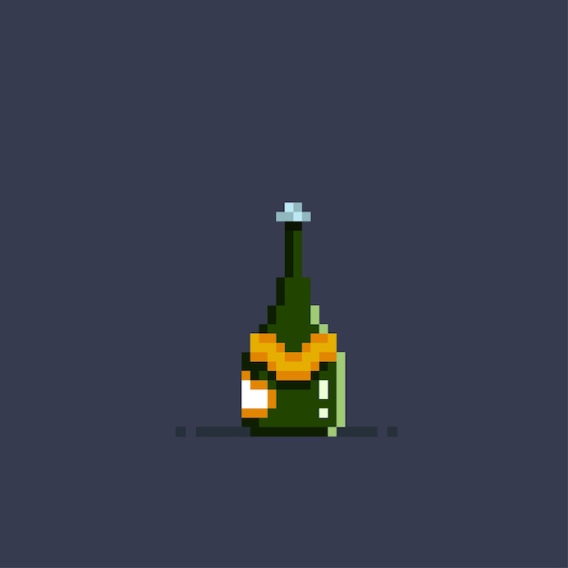 Drink glass bottle in pixel style