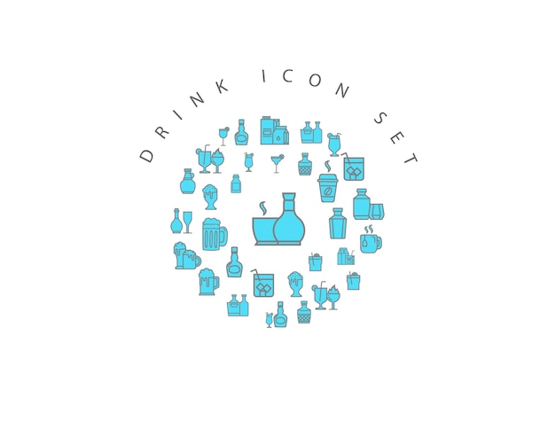 Drink icon set design