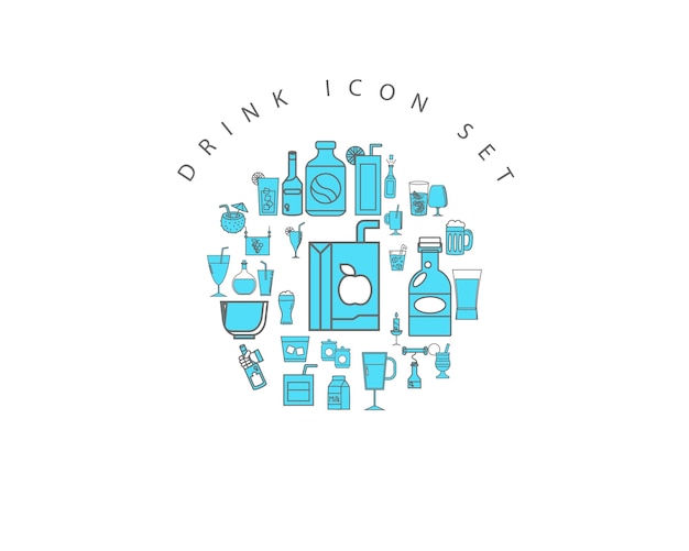 Drink icon set design