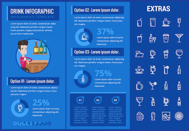 Infographic 템플릿, 요소 및 아이콘을 마셔