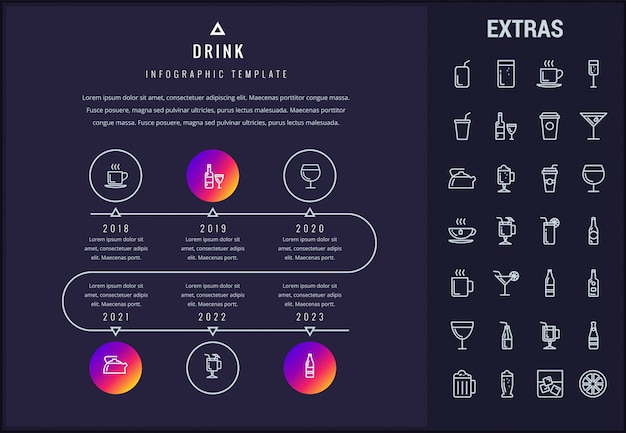 Bere modello infographic, elementi e icone