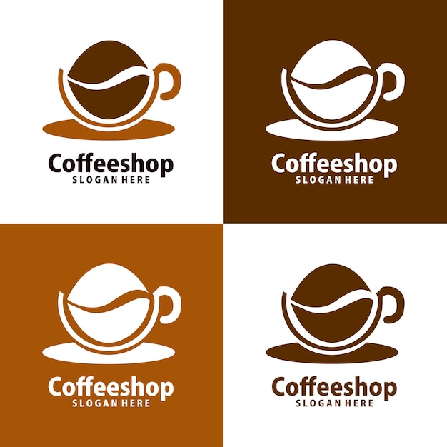 drink koffiebonen logo ontwerpsjabloon