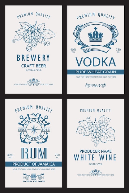 drink labels set