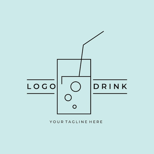 Vector drink line art minimalist logo vector design