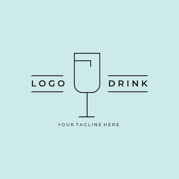 Vector drink line art minimalist logo vector design