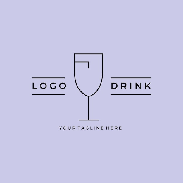 Drink line art minimalist logo vector design