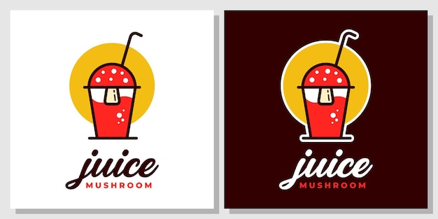 Drink mushroom organic fruit retro vegetable restaurant logo design with business card template