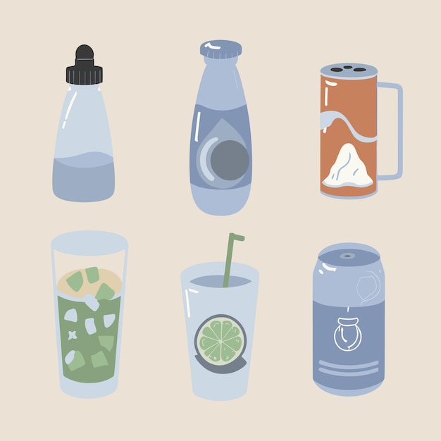 Vector drink set design vector