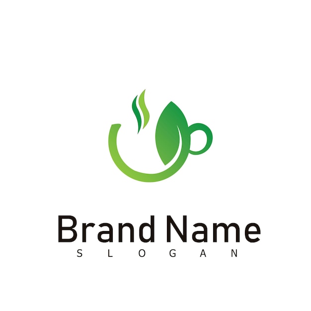 Drink thee groen logo café ontwerp