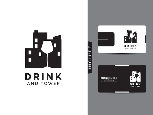 drink and tower logo concept