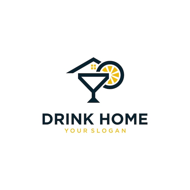 drink vector with home logo design